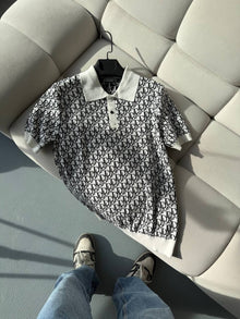 Dior Beyaz Polo Yaka Yazlık Triko