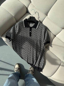 Balmain Siyah Polo Yaka Yazlık Triko
