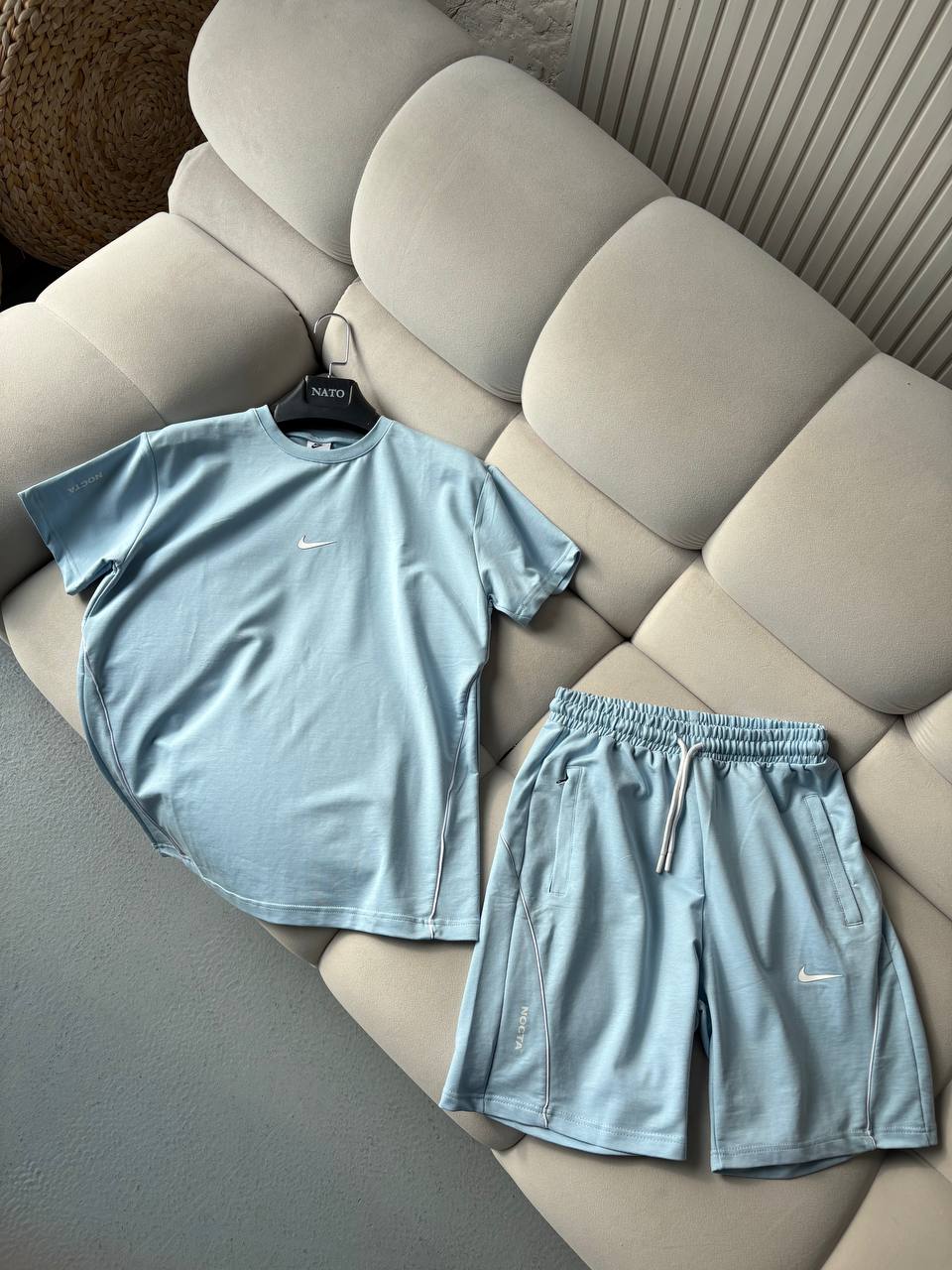 Nike Nocta Açık Mavi Şortlu Takım