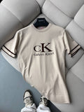 Calvin Klein Bej Bisiklet Yaka Yazlık Triko
