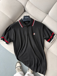 Moncler Siyah Polo Yaka Yazlık Triko