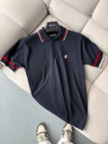Moncler Lacivert Polo Yaka Yazlık Triko