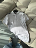 Prada Beyaz Omuz Yazılı Polo Yaka T-shirt