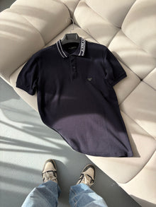 Armani Lacivert Polo Yaka T-shirt