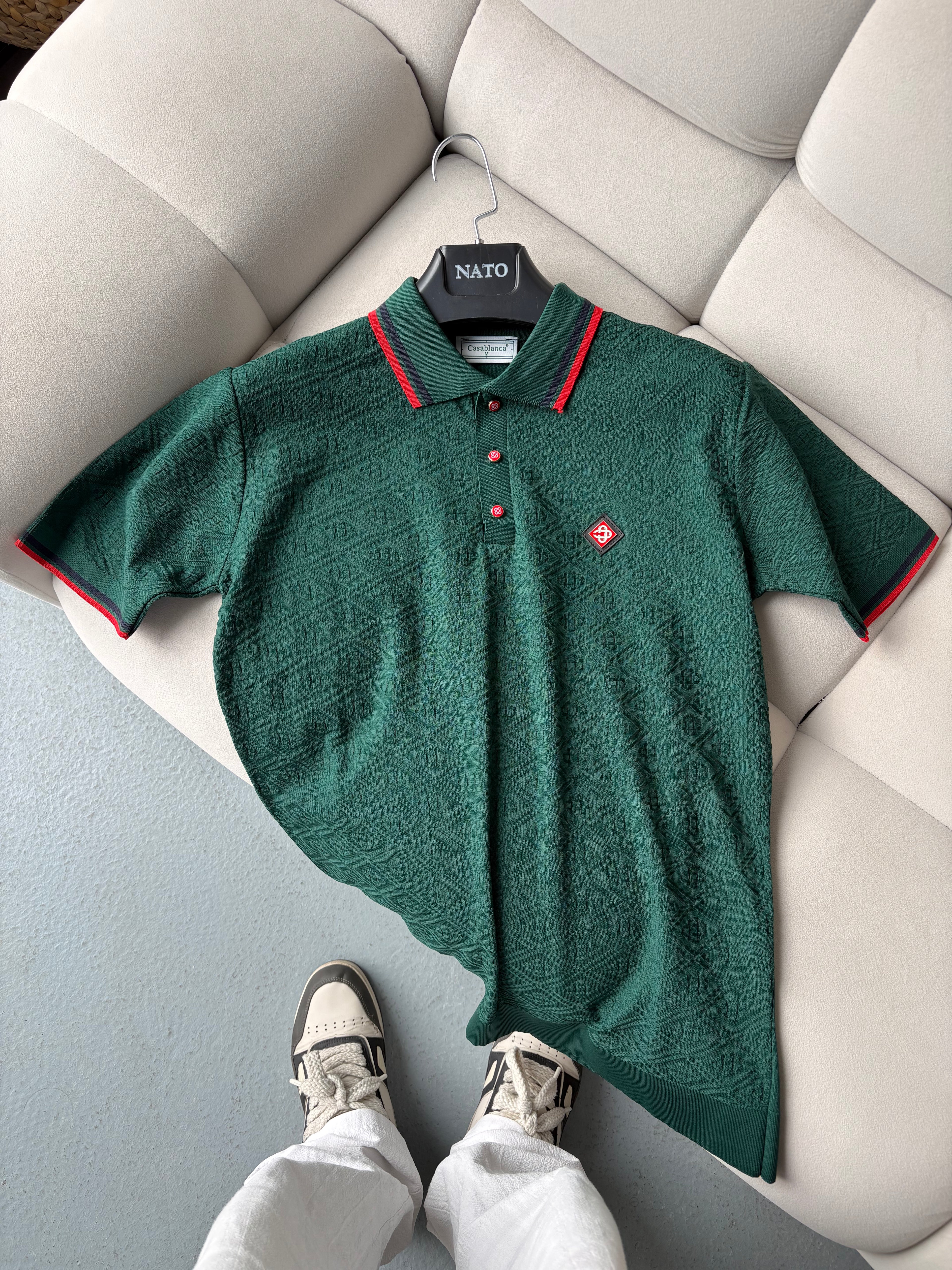 Casablanca Yeşil Polo Yaka Yazlık Triko