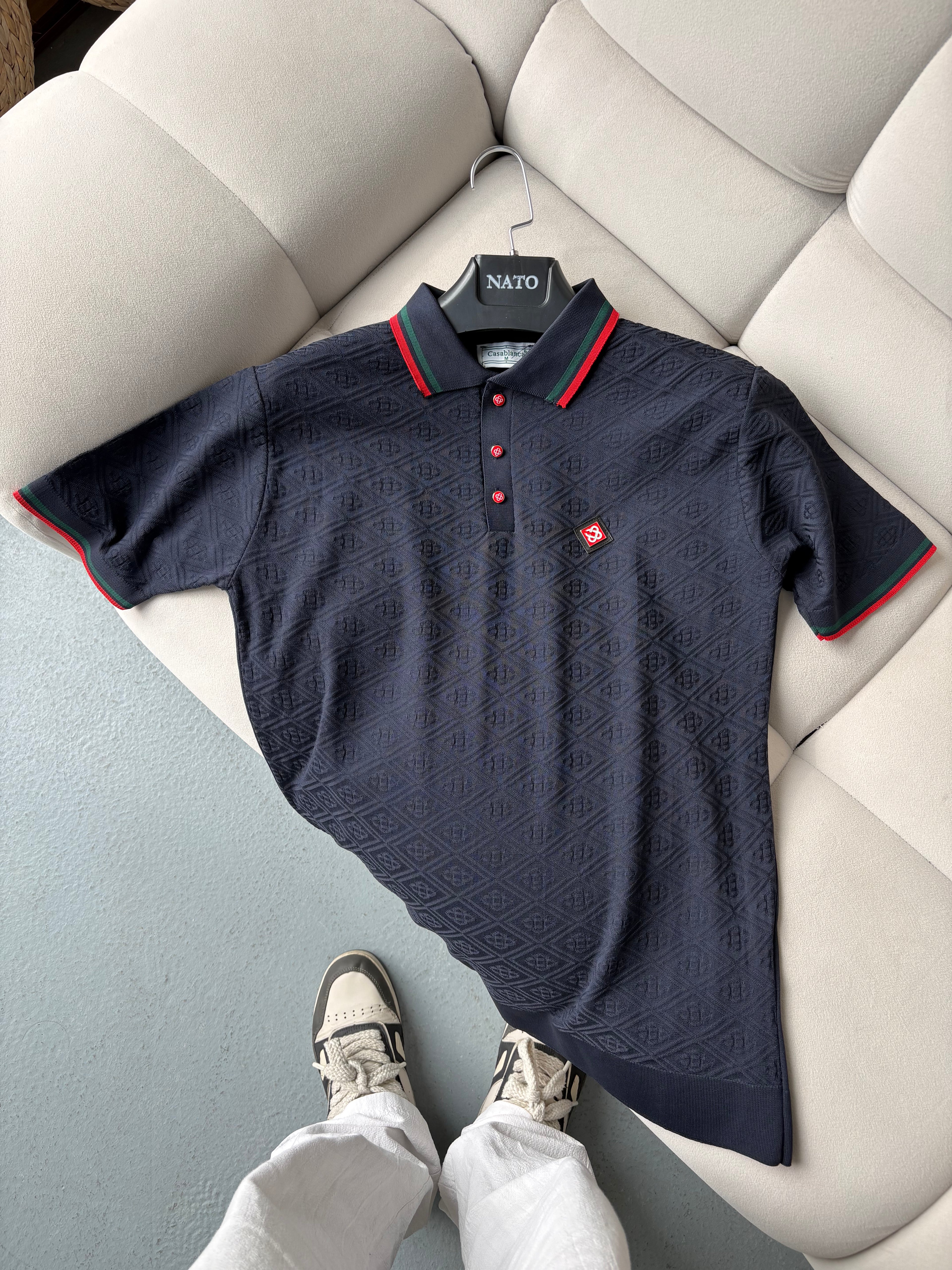 Casablanca Lacivert Polo Yaka Yazlık Triko