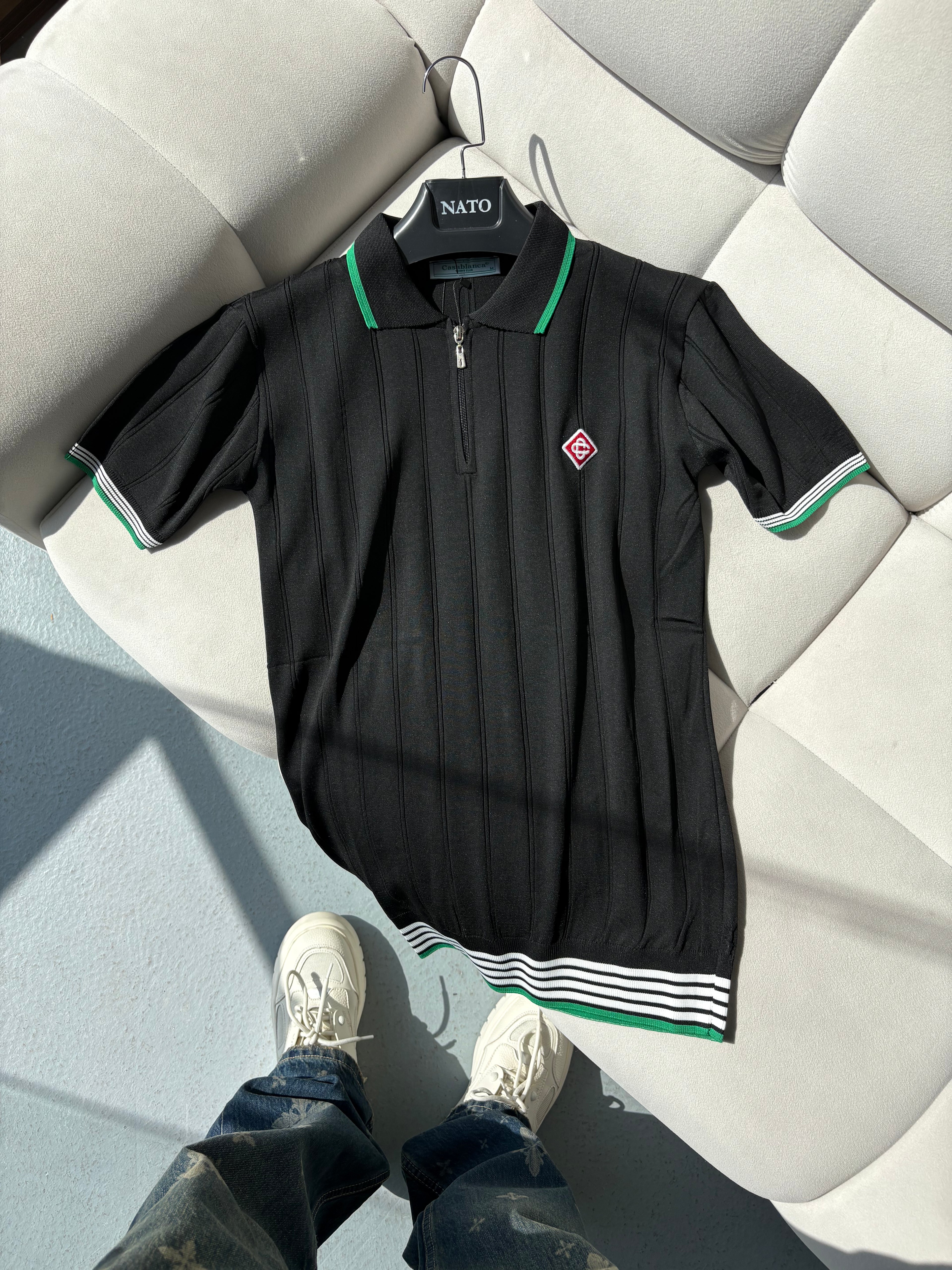 Casablanca Siyah Polo Yaka Yazlık Triko
