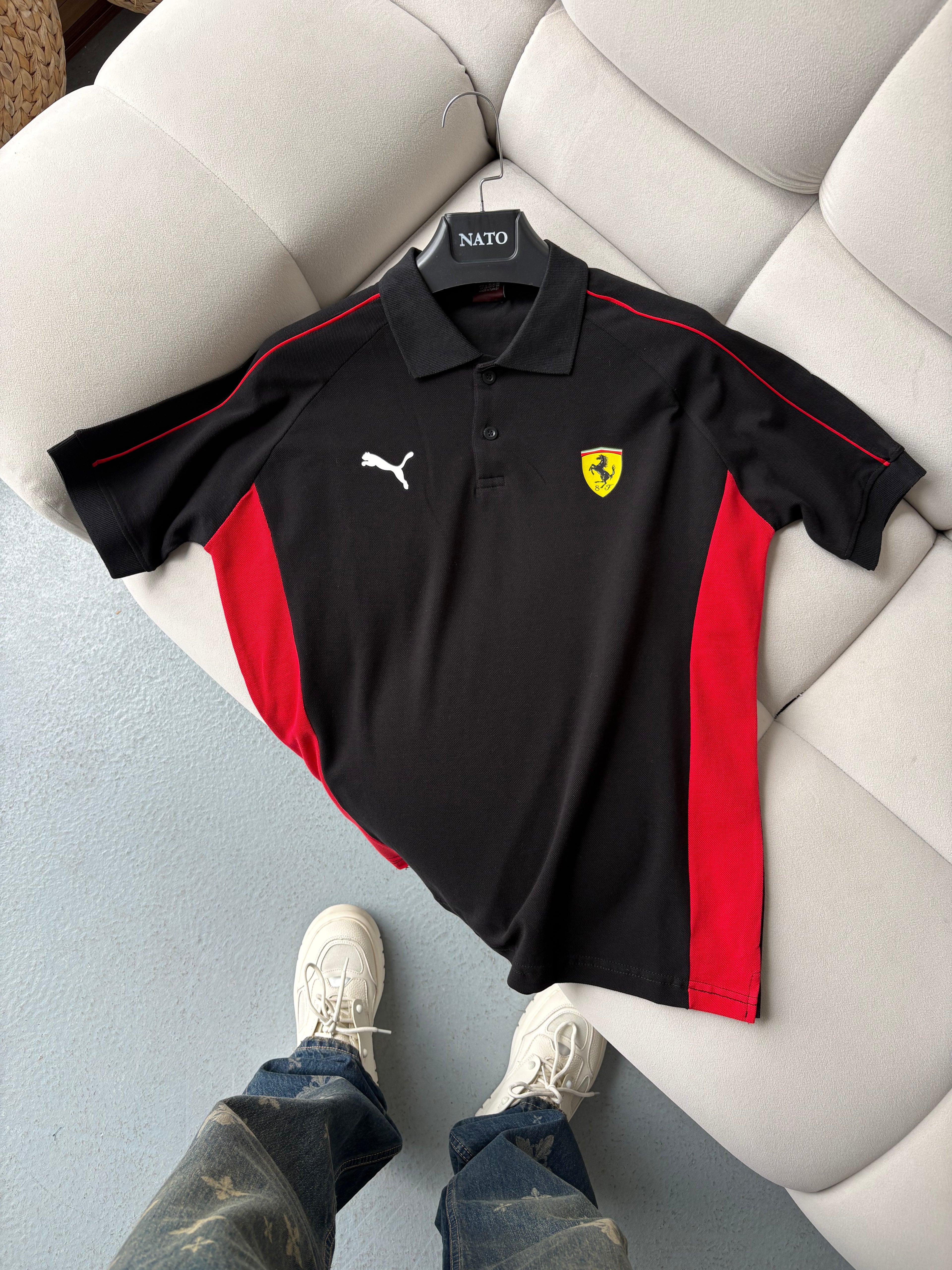 Puma Siyah Premium Polo Yaka T-shirt
