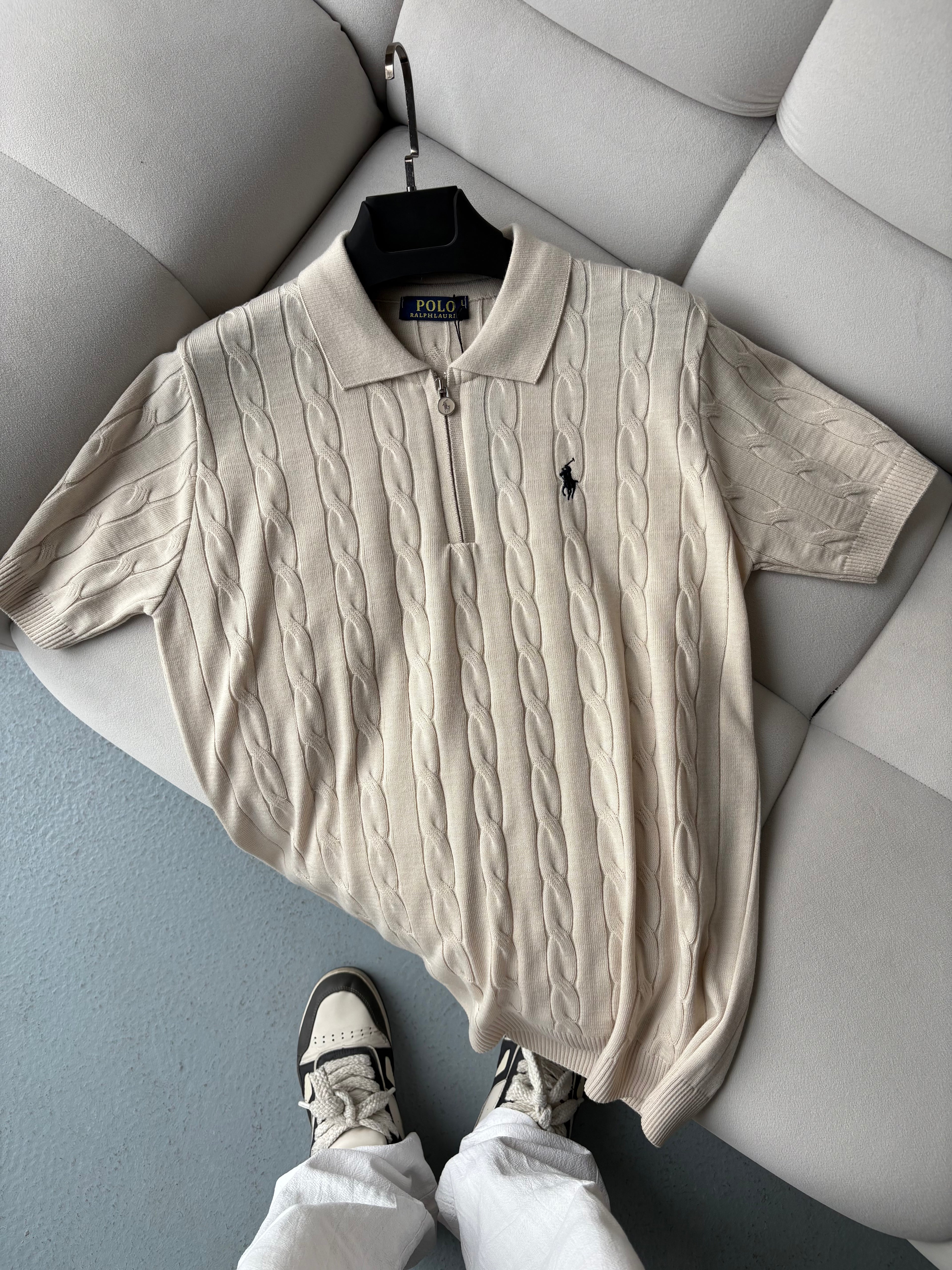 Polo Ralph Lauren Bej Zip Yazlık Triko