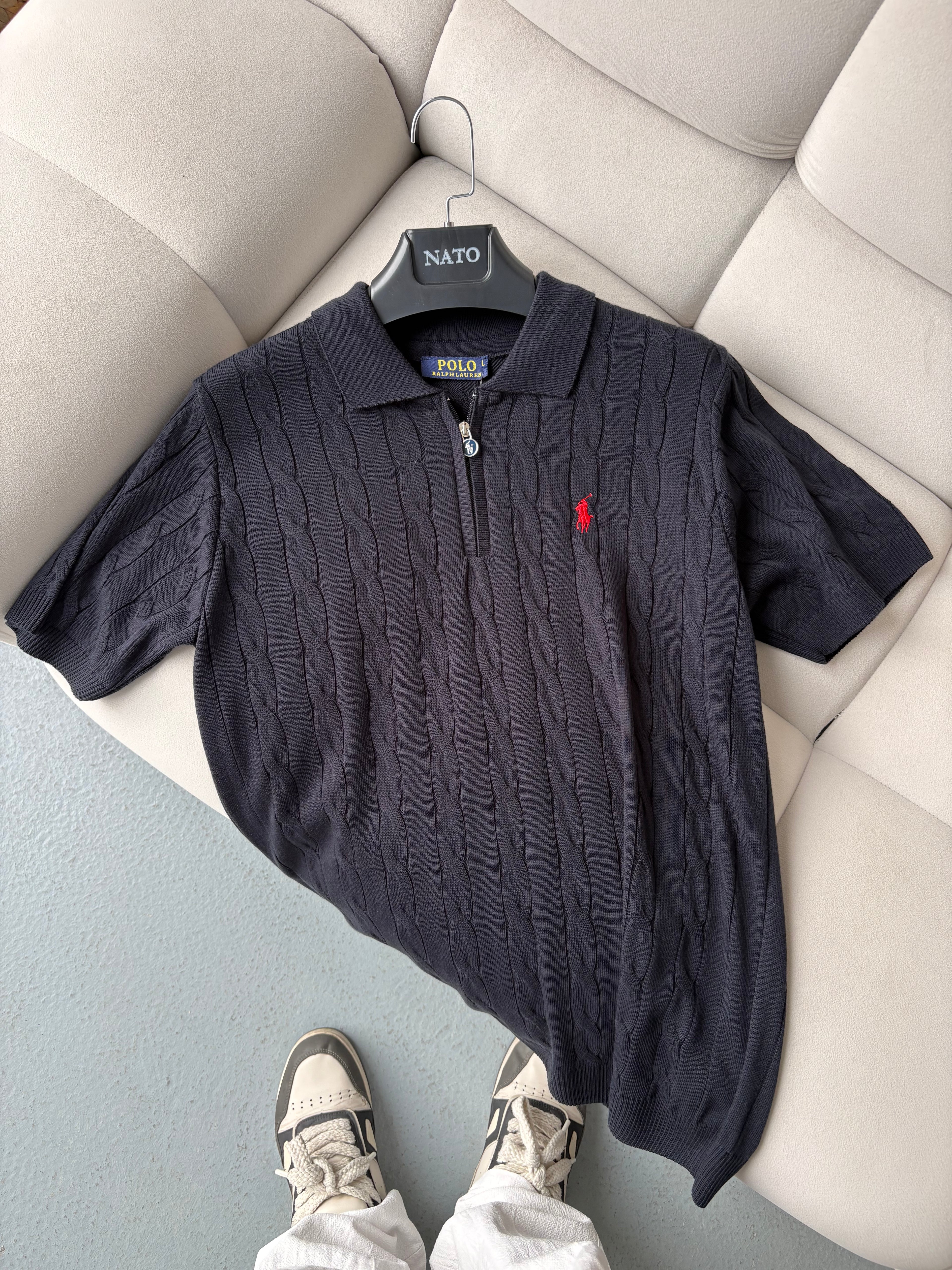 Polo Ralph Lauren Lacivert Zip Yazlık Triko