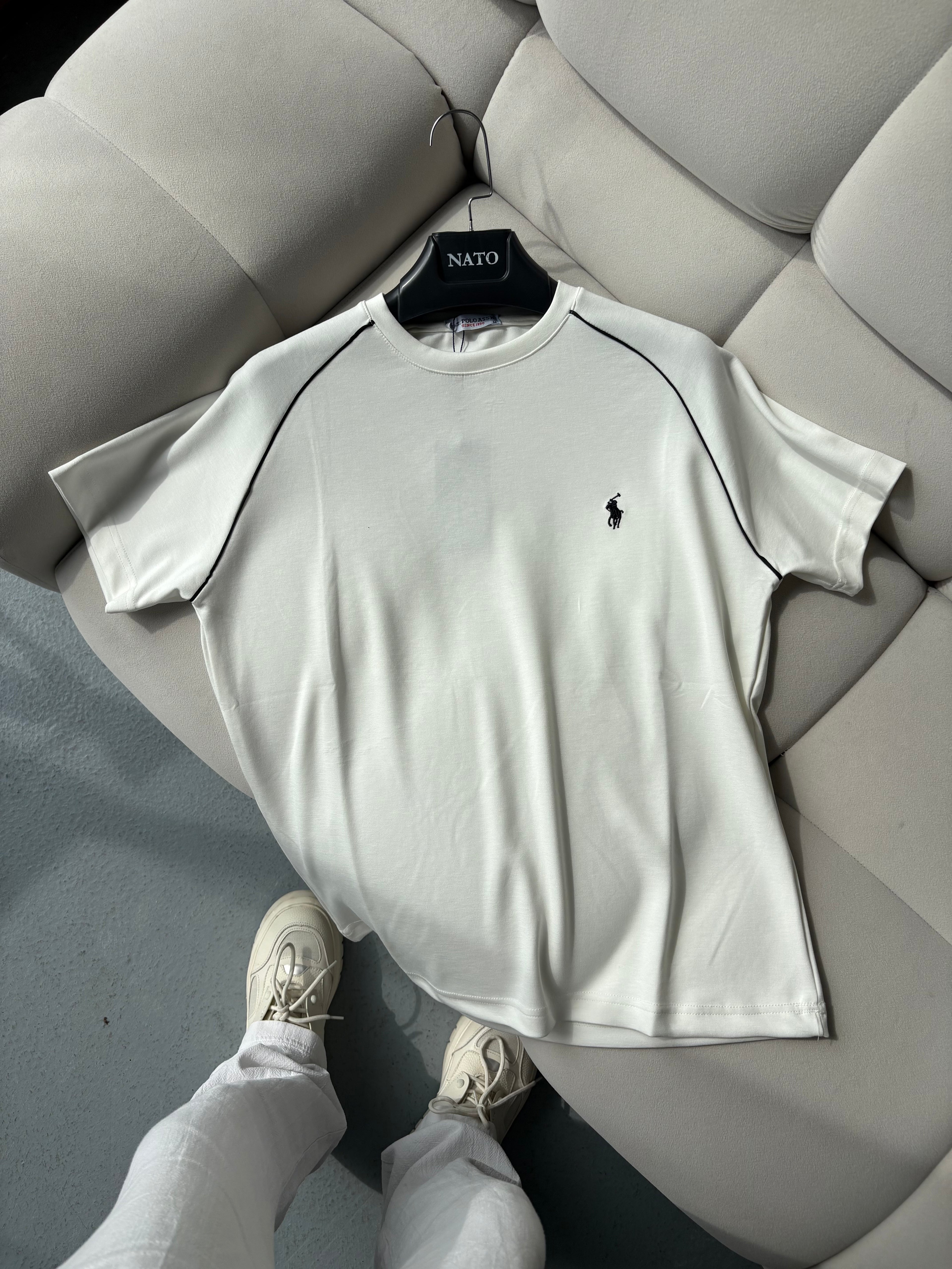 Polo Beyaz Çizgili Oysho T-shirt